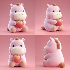 set of teddy bears isolated on white