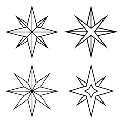 Fototapeta premium bethlehem star vector line art icon set