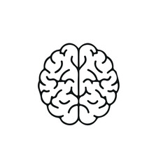 A minimalist brain-shaped icon designed with circuit-like lines, symbolizing artificial intelligence, technology, and digital innovation