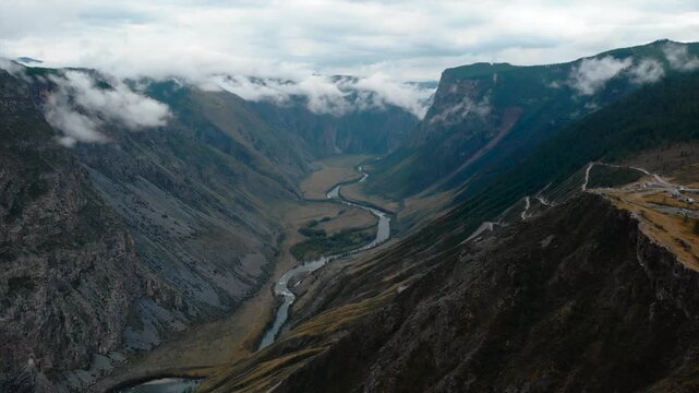 Katu-yaryk pass: winding road along chulyshman river valley. Media