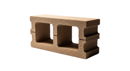 Concrete block sits in isolation. Construction material, building, structure, industry, architecture.