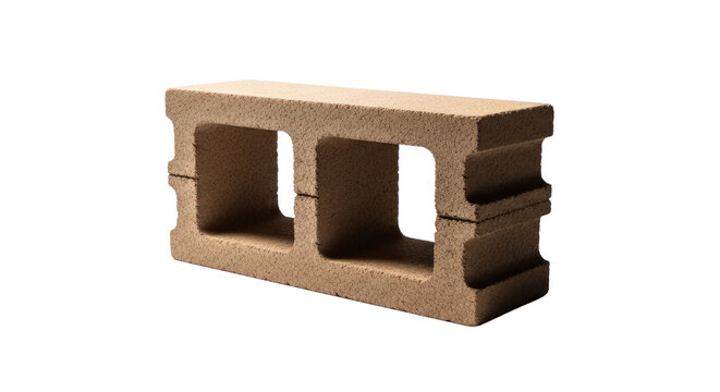 Concrete block sits in isolation. Construction material, building, structure, industry, architecture. - Powered by Adobe