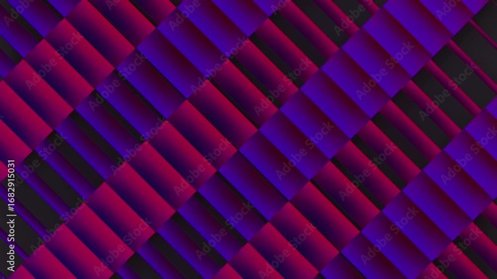 Poster abstract geometric background with diagonal, moving lines. a bright gradient ranging from purple to 