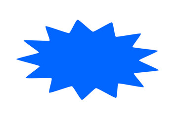 Blue starburst shape design element for sale badge, discount label, sticker, poster, promotion, and creative graphic projects