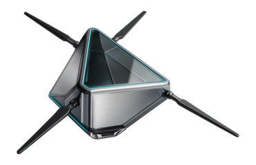 Triangular autonomous satellite with multi-directional antennae
