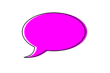 Fototapeta premium Pink speech bubble icon for chat, dialogue, message, comment box, and comic design elements