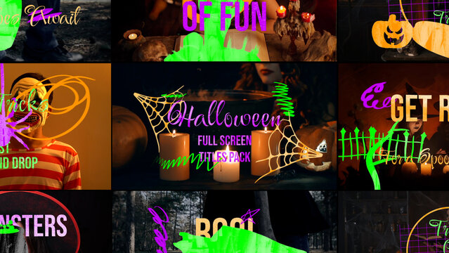 Spooky Splash Full Screen Halloween Titles Pack