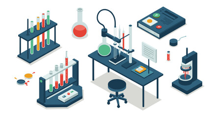 Advanced isometric lab equipment for modern scientific research and innovation