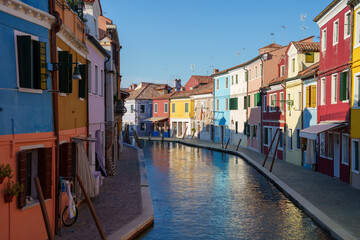 Colorful Houses and Canal in Burano