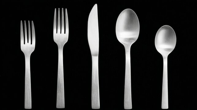 Sleek silverware lined symmetrically, whispering secrets of culinary traditions and celebrating World Tableware Day, elegant dining allure