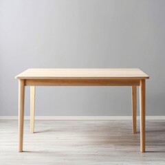 Simple Wooden Table on Light Background in Minimalist Style