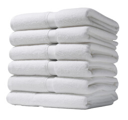 stacked white towels on white background