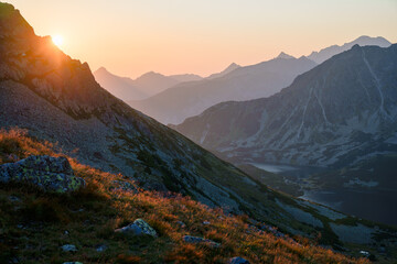 Sunrise Over Mountain Range