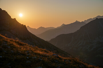 Sunrise Over Mountain Range