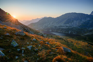 Mountain landscape at sunrise