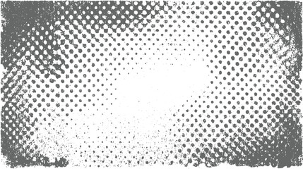 Grey distressed halftone pattern background white dots