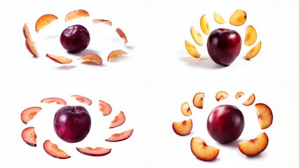 Four pieces of fruit background depth cartoonish motion backgrounds style elements design figure layers scene emotion expression colorful gesture movement creative frame composition