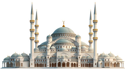 Magnificent Mosque With Minarets Isolated