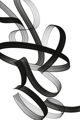 Minimal abstract composition with black calligraphic strokes on transparent background. Stylish modern background for design, branding and interior solutions.