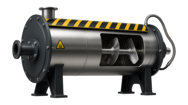 Horizontal paddle dryer with a steam-heated jacket for drying organic waste in a composting plant