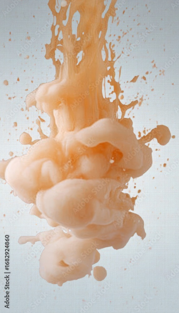 Poster elegant beige color explosion on liquid background creating an artistic splash effect with texture