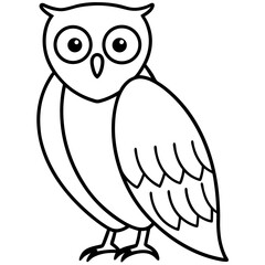 White Owl Outline Design
