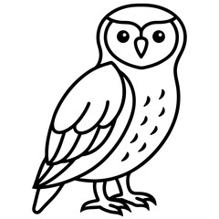 White Owl Outline Design