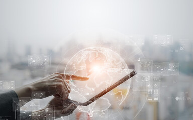 app, dx, global, tablet, internet, network, digital, transformation, technology, banner, copy...
