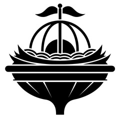 Fairground Nest a simple vector clean black silhouette design white background