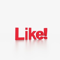 like 3d text 好き　いいね　お気に入り　subscribe