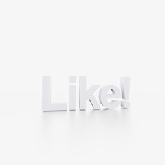 like 3d text 好き　いいね　お気に入り　subscribe