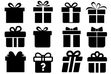 set of gift boxes, Gift box pes silhouette 
