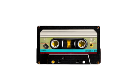Vintage Cassette Tape, isolated on transparent background