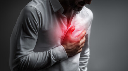Heart Attack Awareness: Recognizing the Early Warning Signs. Medical Illustration of Heart Attack Symptoms and Effects. Cardiovascular Emergency: Understanding Hart Attack Risks. Heart Attack Concept