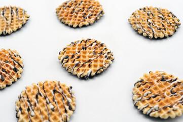 Various homemade cookies on a white background.
