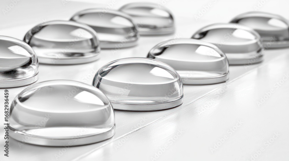 Aufkleber elevated silver metallic domes reflecting light creating an abstract visual impact and texture
