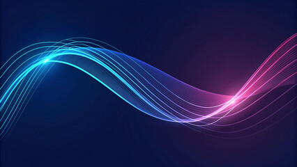 Naklejka premium Dynamic abstract wave of glowing lines. Technology meets art.