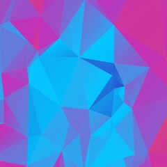 Fototapeta premium Abstract Geometric Polygon Background in bright blue and pink tones. Modern texture, ideal for digital design presentations, websites, packaging, branding, and creative projects.