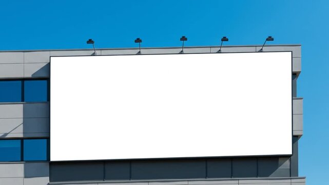 Blank billboard on modern building