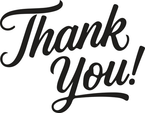 Elegant thank you typography for appreciation gratitude and customer service uses in black and white