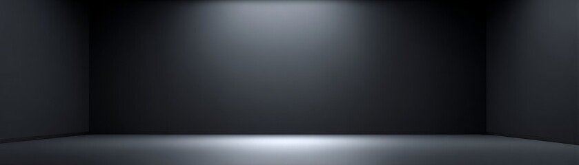 Dark room interior empty space with spotlight dark gray walls and floor High resolution studio background