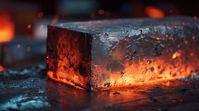 glowing steel billet