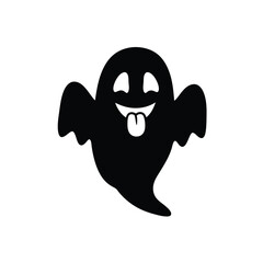 Playful ghost with tongue sticking out spooky halloween