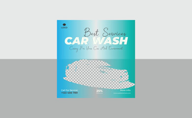 Car wash social media post design template 