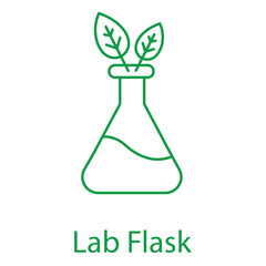 Glass Lab Flask Experiment Vector Illustration Icon Design for Medical Research
