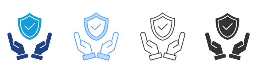 Fototapeta premium Safety Icon Set Multiple Style Collection
