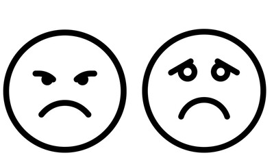 Obraz premium Sad face vector illustration