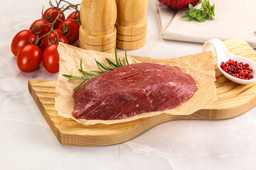 Raw beef meat uncocked steak