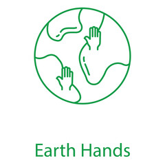 Planet Earth in Human Hands Vector Eco Illustration Icon Design