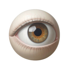  Realistic 3D human eyeball with brown iris